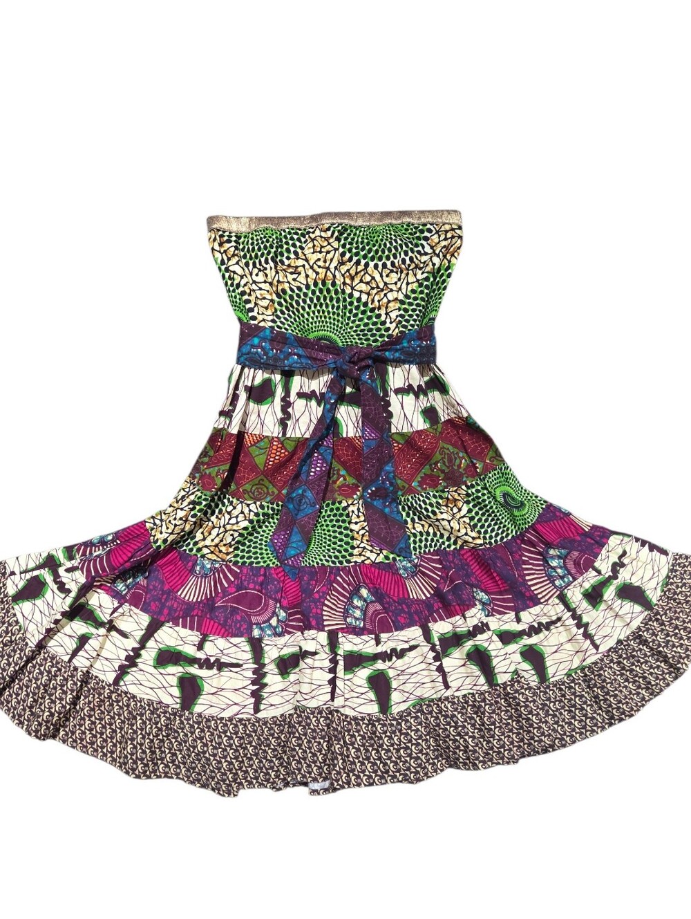 Twelfth Street by Cynthia Vincent Printed Strapless Fit-and-Flare Dress-SZ 8